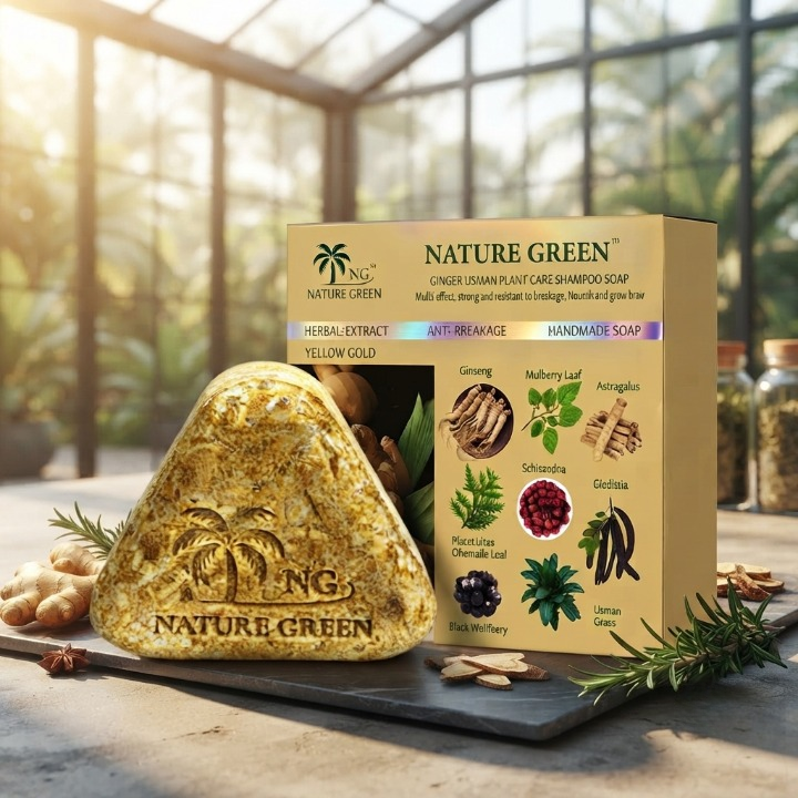 Yellow Gold Herbal Hair Soap - Natural Cleansing And Nourishing Bar For Healthy Hair And Scalp Maintenance