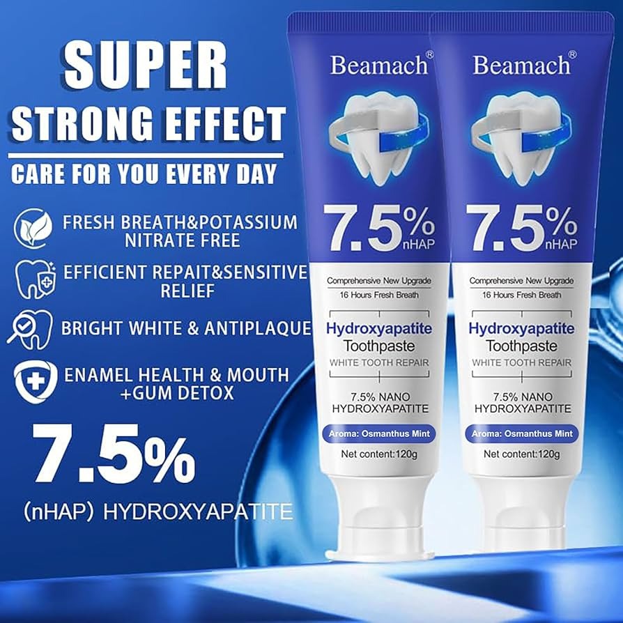 Beamach Nano Hydroxyapatite Toothpaste 7.5% | Sensitive Teeth Repair | Enamel Protection | Whitening | Fresh Mint 80g