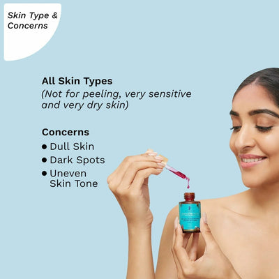 Pilgrim 25% AHA + 2% BHA + 5% PHA Peeling Solution 60ml For Face & Body |10-Minute Facial At Home|Gentle Exfoliating Serum For Tan Removal |For Glowing Skin, Even Skin Tone, Pore Cleansing |Men, Women